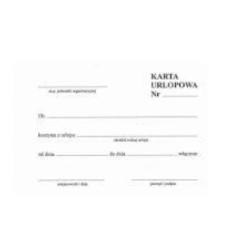 Karta urlopowa A6 off DR-153B