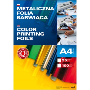 Metaliczna folia barwiąca A4 złota ARGO 25 sztuk