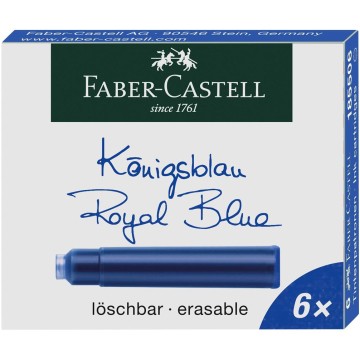 Naboje FABER-CASTELL krótkie niebieskie 6 sztuk