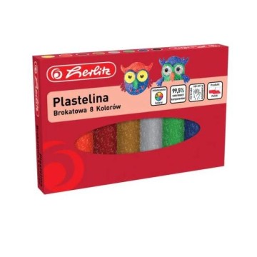 Plastelina HERLITZ brokatowa 8 kolorów