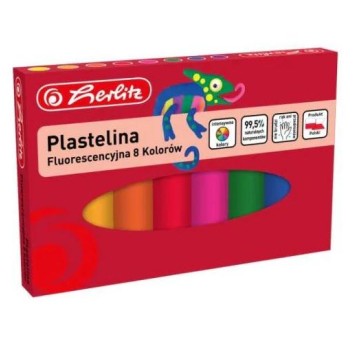 Plastelina HERLITZ fluorescencyjna 8 kolorów